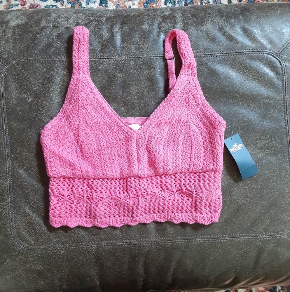 Hollister Pink Knit Crop Top